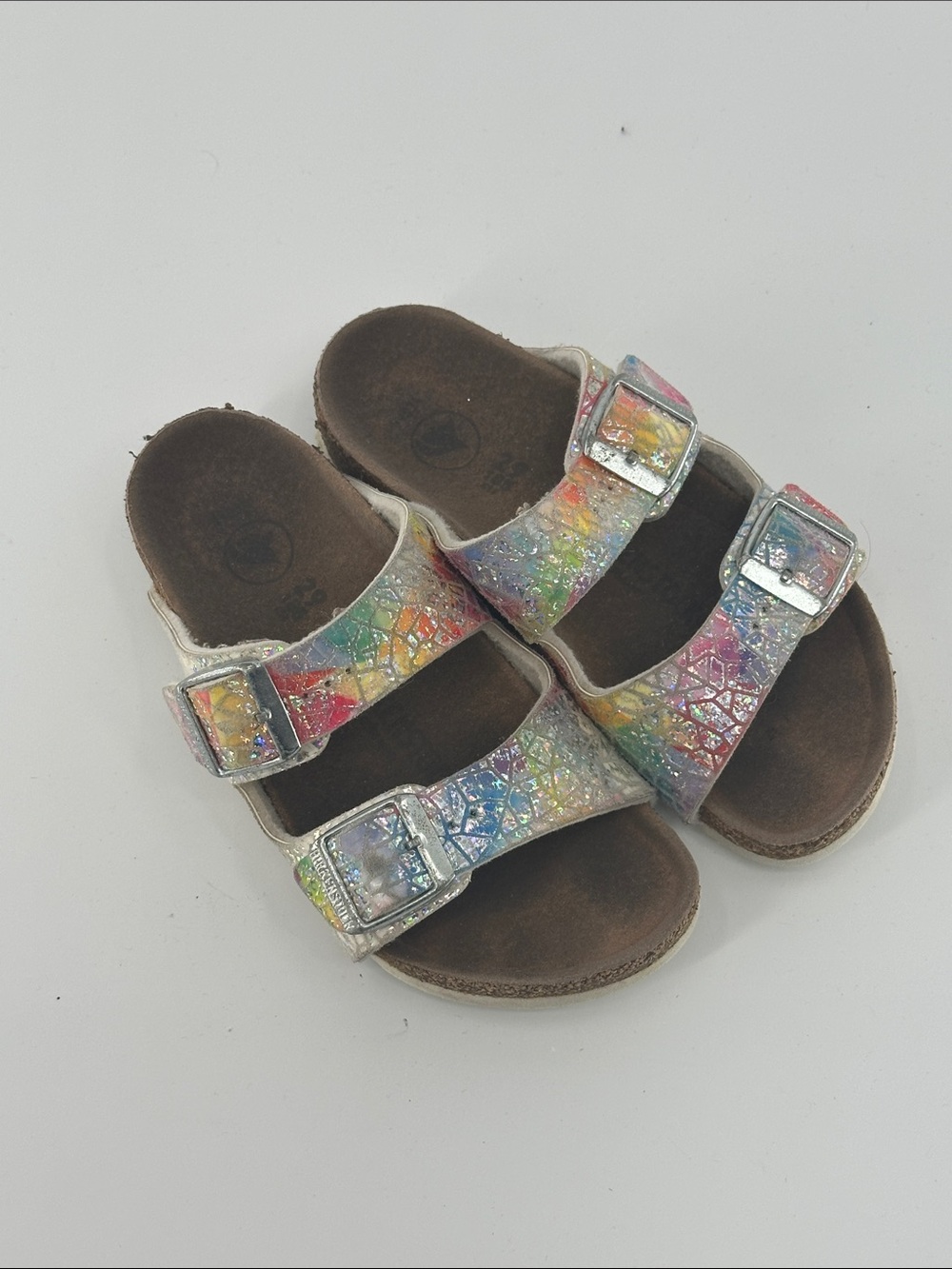 Birkenstock Kids Rainbow Glitter Double-Strap Sandals